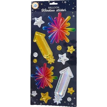 samolepka Silvestrovské 3D samolepky na okna s balónky, 3D Samolepky na sklo pro děti
