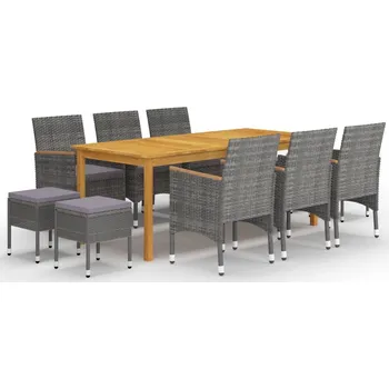 Zahradní sestava zahrada-XL 11dílný zahradní jídelní set šedý 3067876