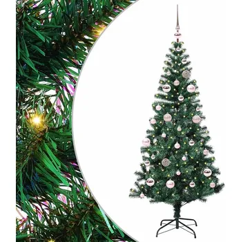 Vánoční stromek zahrada-XL Umělý osvětlený vánoční stromeček Zelená 150 cm PVC a kov 3396751