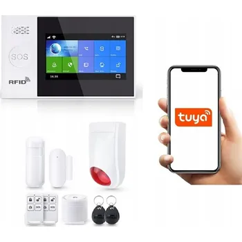 Sada domovního alarmu BEZDRÁTOVÝ LCD ALARM 4.3' GSM WiFi SMS TUYA SMART V POLŠTINĚ + SIRÉNA
