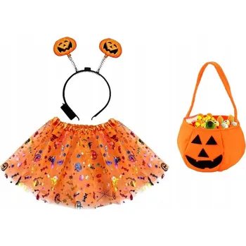 Karnevalový kostým SET MALÁ DÝNĚ SUKNĚ KABELKA ČELENKA HALLOWEEN PÁRTY KOSTÝM