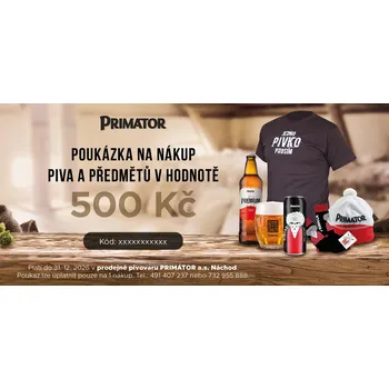 Dárková krabička Dárkový poukaz na pivo a předměty 500 Kč