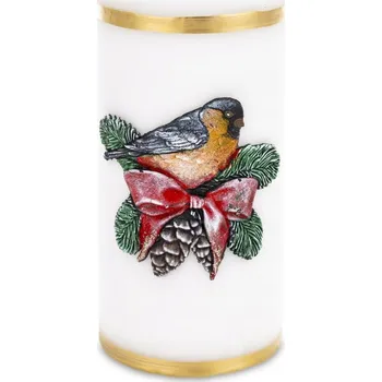 Svíčka Parafínová Dekorovaná Svíčka Tradiční Vánoční Ozdobná 14cm Průměr 7cm