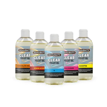 Návnadové aroma Sonubaits Clear Pellet Oil 250 ml Příchuť: Power Scopex