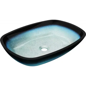 Mexen Araks skleněné umyvadlo na desku 54 x 39 cm, modré - 24155447 Koupelnové umyvadla