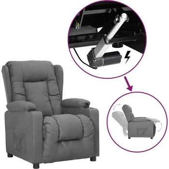 Křeslo zahrada-XL Zvedací křeslo světle šedé textil 3093423