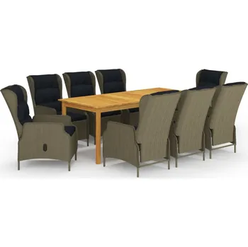 Zahradní sestava zahrada-XL 9dílný zahradní jídelní set hnědý 3067937