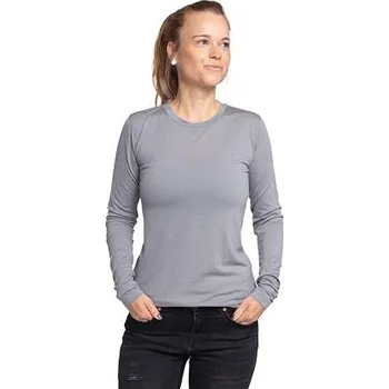 Dámské tričko Vlnka Dámské Merino tričko Woolee s dlouhým rukávem šedá velikost oblečení L