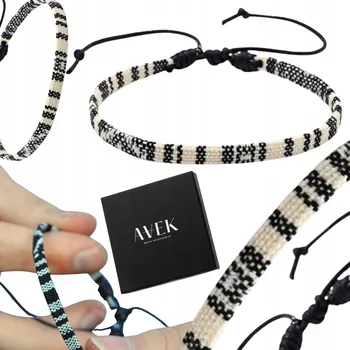 Náramek PÁNSKÝ BAVLNĚNÝ PÁNSKÝ NÁRAMEK -ČERNÝ S NASTAVITELNOU DÁREK