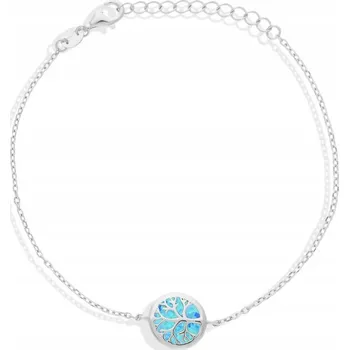 Náramek Stříbrný náramek s modrým opálem Strom štěstí dámský ryzost 925