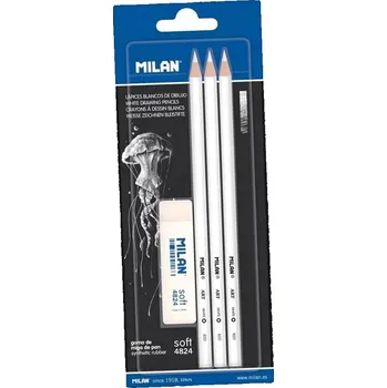 Grafitová tužka Bílé tužky s tlustou uhlíkovou tuhou 3 KS