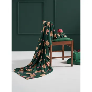 deka Sinsay - Vánoční deka s motivem perníčků - zelená - 416GH-77P - 416GH-77P-ONE