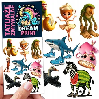 Tetování DOČASNÉ OMYVATELNÉ TETOVÁNÍ PRO DĚTI ITALIAN BRAIN ROT ASSASSINO PATAPIM