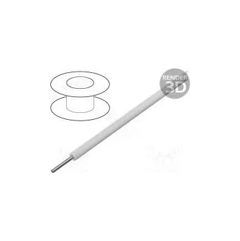 elektrický kabel Vodič HookUp Wire PVC drát Cu 22AWG bílá PVC 1kV 30,5m