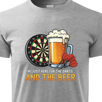 Pánské tričko Tričko Šipky - Darts and Beer - velikost M, Barva Šedá melír