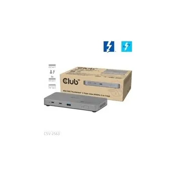 USB hub Club3D hub Thunderbolt 5 5v1, 3x USB-C TB5, 1x USB-A, 1x8K60Hz, 3x 5K60Hz, certifikace Thunderbolt Share, 180W