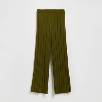 Reserved - Volné kalhoty s vlnou - olivová - 259GV-91X - 259GV-91X-L