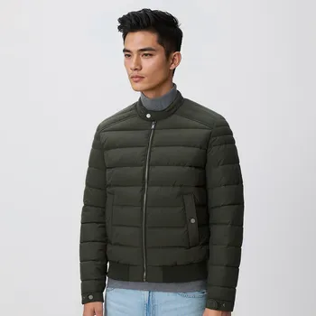 Dámský kabát Reserved - Motorkářská bunda se stojáčkem - hnědozelená - 031FW-78X - 031FW-78X-M