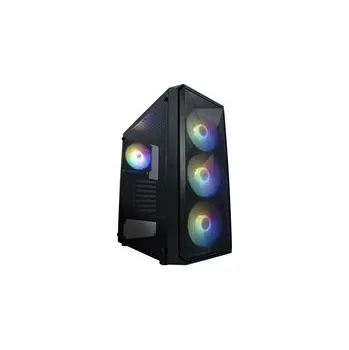 PC skříň VeinX case ME19A Mid Tower, bez zdroje, 1x USB3.0, 1x USB2.0, 4x 120mm ARGB Fan, 1x ARGB Controller, černá