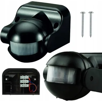 Pohybové čidlo Pohybový senzor Ecolight černý PIR 180° venkovní, dosah max. 12 m