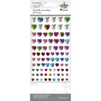 Set školních potřeb Kryształki samoprzylepne serca mix 84szt