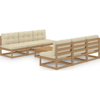 Zahradní sestava zahrada-XL 7dílná zahradní sedací souprava s poduškami masivní borovice 3076367