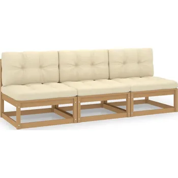 Zahradní pohovka zahrada-XL 3místná pohovka s poduškami masivní borovice 3076352