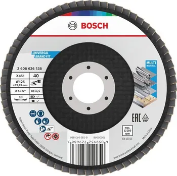 Brusný kotouč Bosch Lamelový brusný kotouč X451, 125 × 22,23 mm, G40, T29, 15 ks Professional (2608626175)