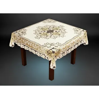 ubrus Žakárový ubrus KOSTA více rozměrů krémová/zlatá MyBestHome Rozměr: 100x100 cm