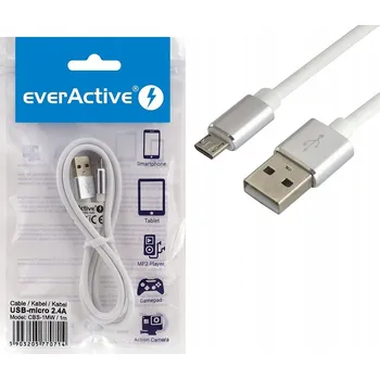 Datový kabel Kabel Everactive USB - microUSB typ B, 1 m, bílý