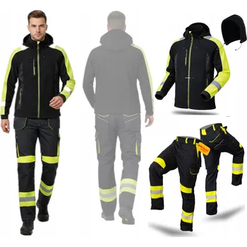Pracovní obuv PRACOVNÍ FLEECOVÁ MIKINA VÝSTRAŽNÁ + ODOLNÉ ZIMNÍ VÝSTRAŽNÉ KALHOTY