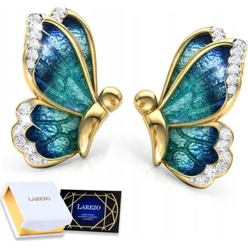 Náušnice Náušnice , Stříbro 925, motýli, pozlacené zlatem 585