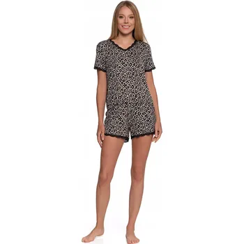 Dámské pyžamo DÁMSKÉ VIZKÓZOVÉ PYŽAMO PANTER VZOR KRÁTKÝ RUKÁV POHODLNÉ MORAJ DVOUDÍLNÉ L