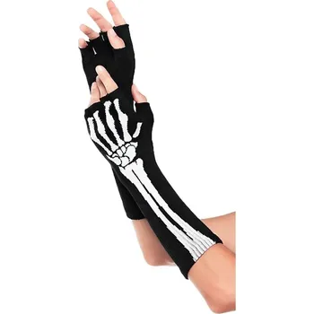 Karnevalový doplněk Rukavice návleky na ruce kostra 35cm