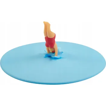 Dóza na potraviny Silikonové víko s plážovou panenkou Monika Pluck LURCH prům. 10,5 cm, modré