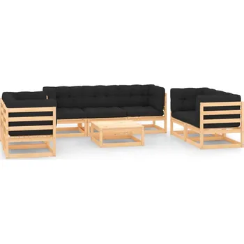 Zahradní sestava zahrada-XL 8dílná zahradní sedací souprava s poduškami masivní borovice 3083768