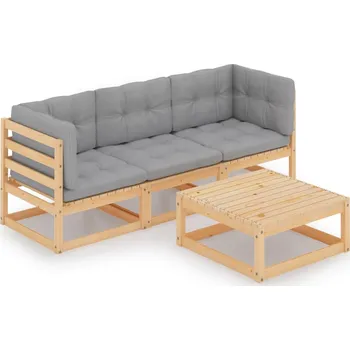 Zahradní sestava zahrada-XL 4dílná zahradní sedací souprava s poduškami masivní borovice 3076374