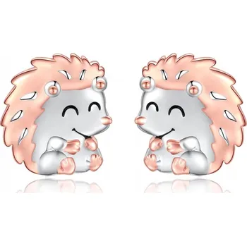 Náušnice STŘÍBRNÉ RHODIOVANÉ NÁUŠNICE JEŽCI PRO DÍVKU STŘÍBRO 925 PUSZETY ŠROUBKY