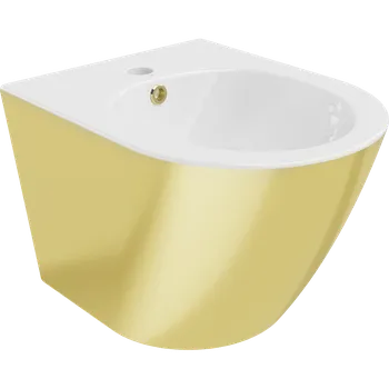 Bidet Mexen Lena závěsný bidet, bílý/zlatý - 35224806 Bidety