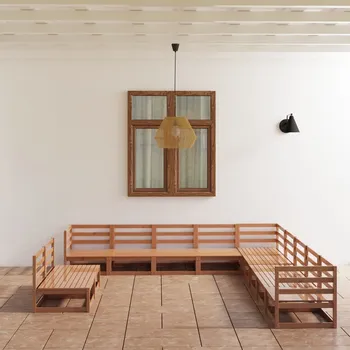 Zahradní sestava zahrada-XL 11dílná zahradní sedací souprava medově hnědá masivní borovice 3075877