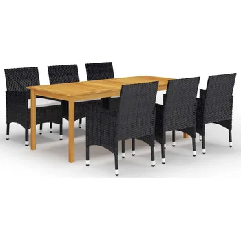 Zahradní sestava zahrada-XL 7dílný zahradní jídelní set černý 3067855