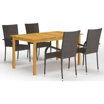 Zahradní sestava zahrada-XL 5dílný zahradní jídelní set hnědý 3067783
