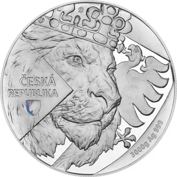 Sběratelství Stříbrná tříkilogramová investiční mince Český lev 2024 s hologramem vysoký reliéf proof