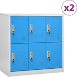 zahrada-XL Uzamykatelné skříně 2 ks světle šedé a modré 90x45x92,5 cm ocel 3095232