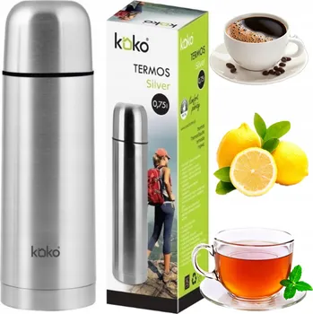 Termoska Termos na nápoje Koko 0,75 l stříbrný