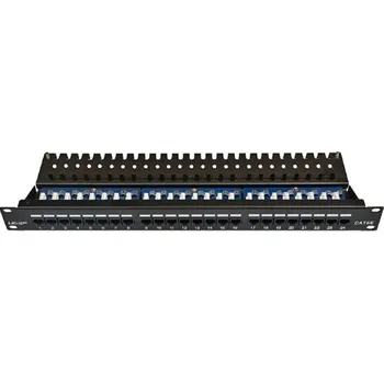 Rozvaděč Patch panel LEXI-Net UTP cat.5e 24p. (horní zářez - "KRONE") - black