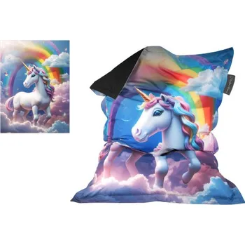 Sedací pytel Dětský sedací pytel 130 x 100cm - Jednorožec s duhou