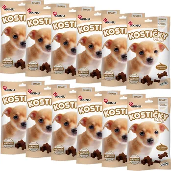 Pamlsek pro psa Akinu Vápníkové MINI kostičky pamlsek pro štěňata 12 x 60 g