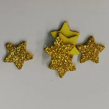 Pěnová dekorační hvězdička se třpytkami - žlutá - 2cm