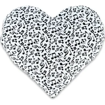 Polštář Pohankový polštářek s hudebními symboly - srdce